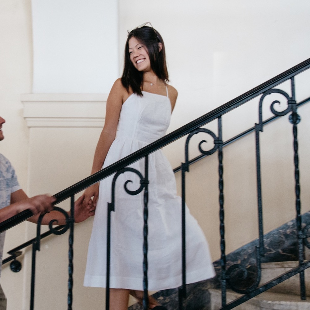 White A&F midi dress